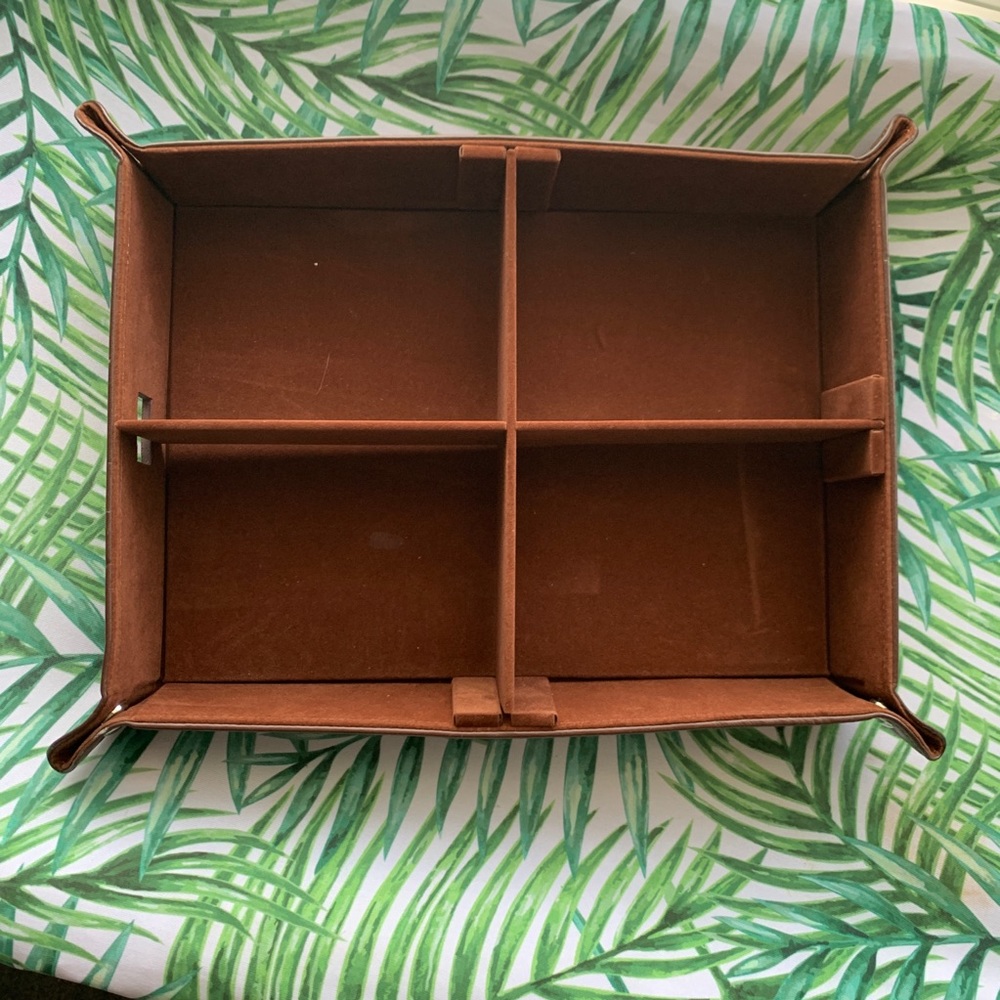 Brown Faux Leather Night Stand Organizer